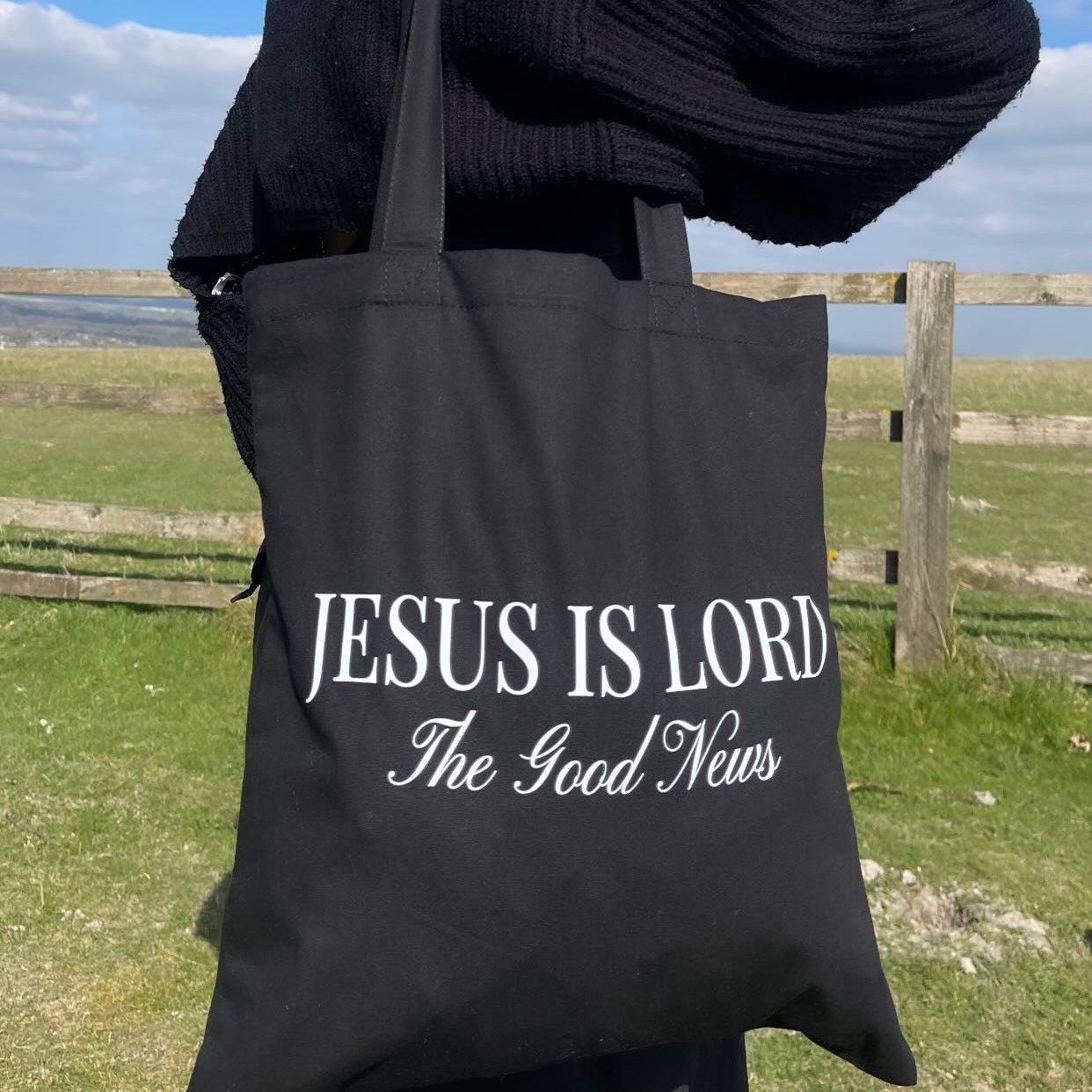 JESUS IS LORD TOTE BAG - BLACK