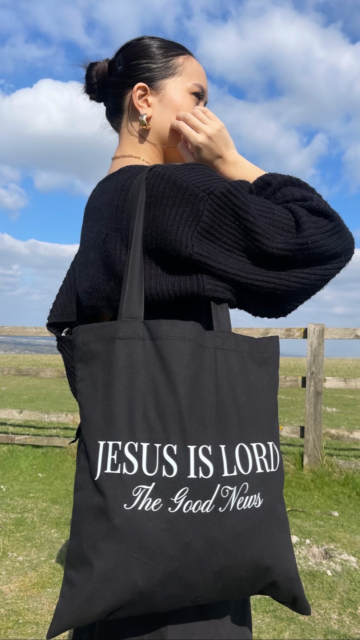 JESUS IS LORD TOTE BAG - BLACK