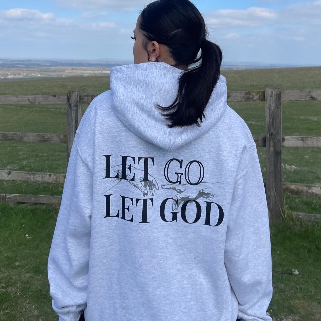 LET GO LET GOD HOODIE - ASH GREY