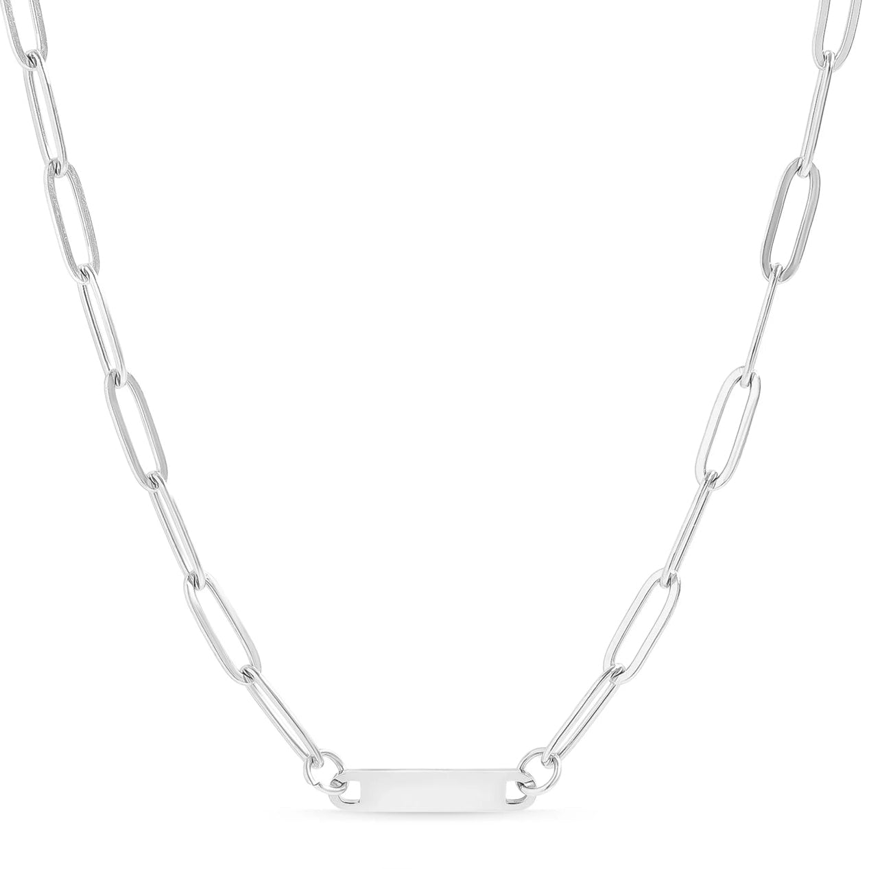 Engravable Paperclip Bar Necklace