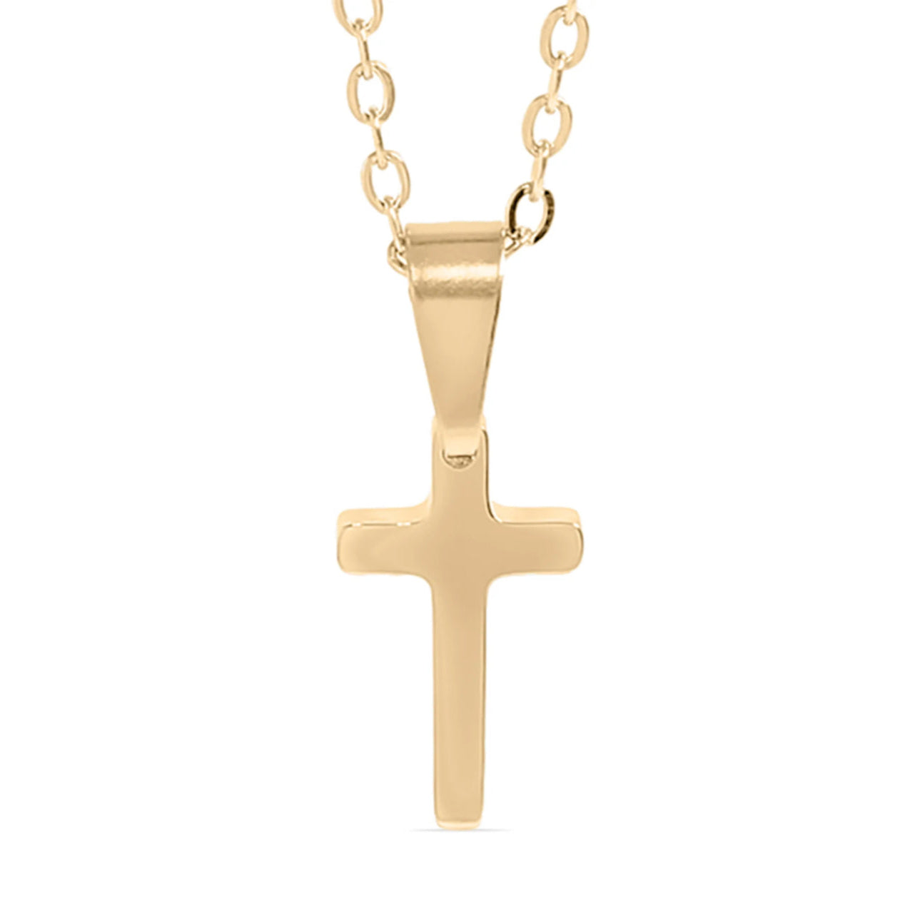 Engravable Cross Necklace in Gold