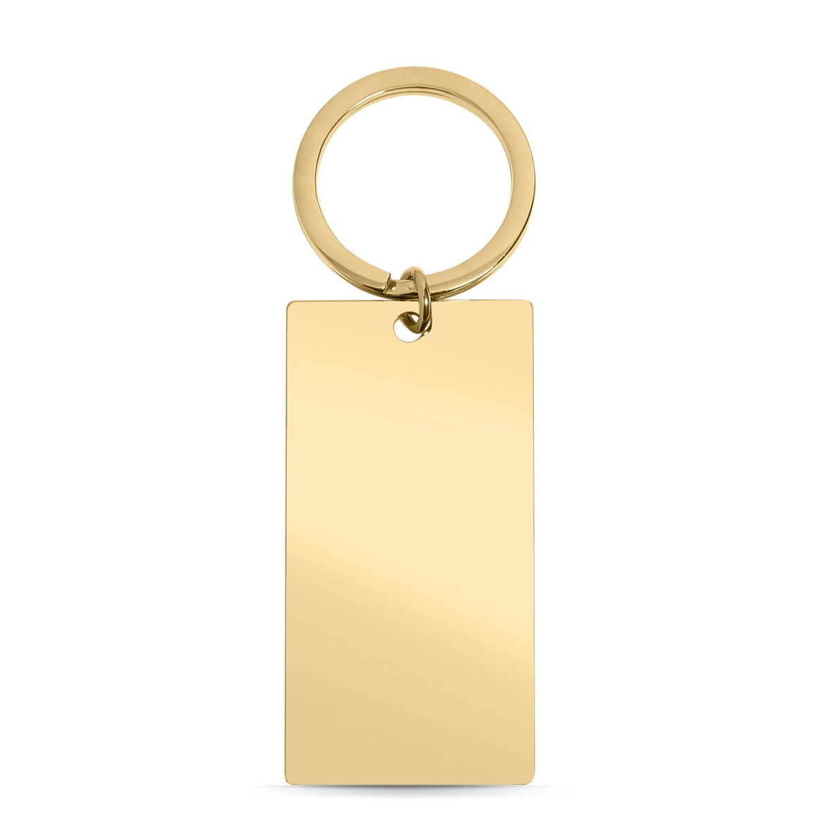 Engravable Polished Bar Keychain in Gold