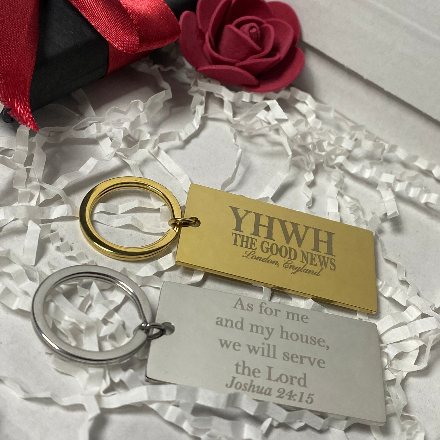 Engravable Polished Bar Keychain in Gold