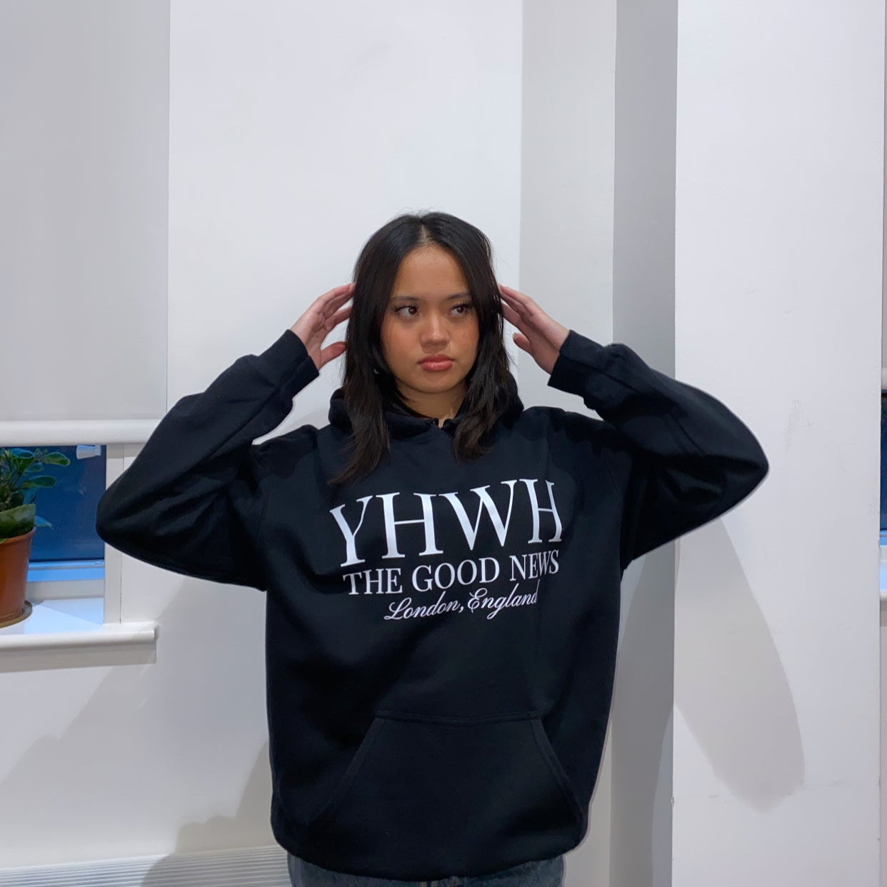 YHWH THE GOOD NEWS HOODIE - BLACK