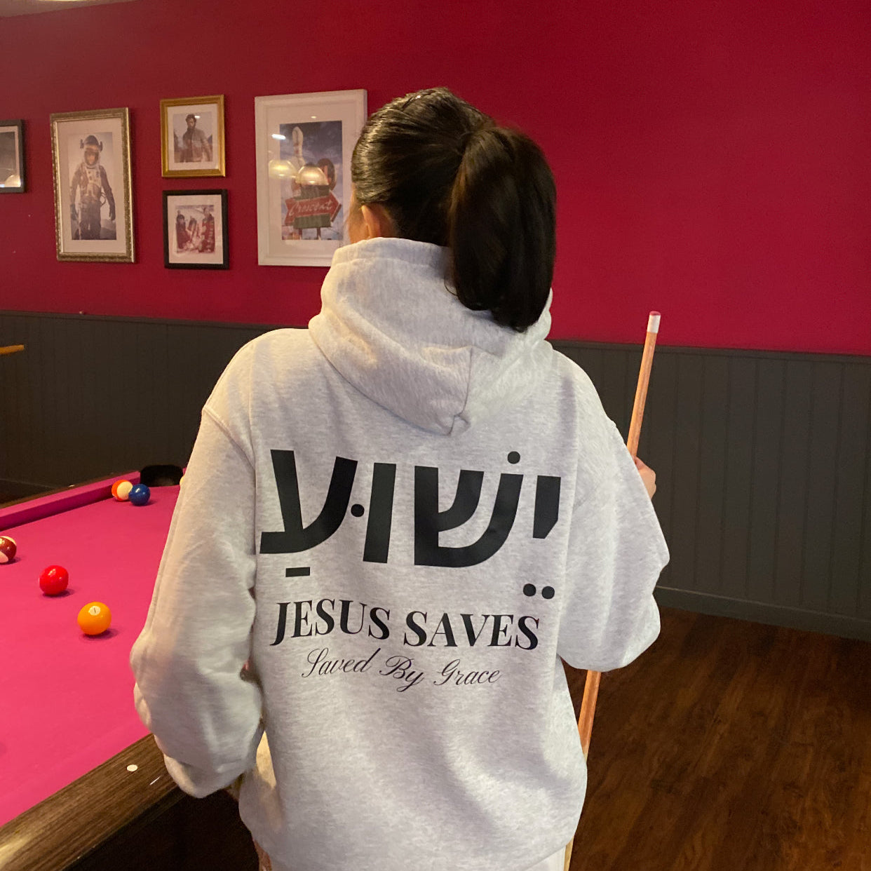 JESUS SAVES HOODIE - ASH GREY