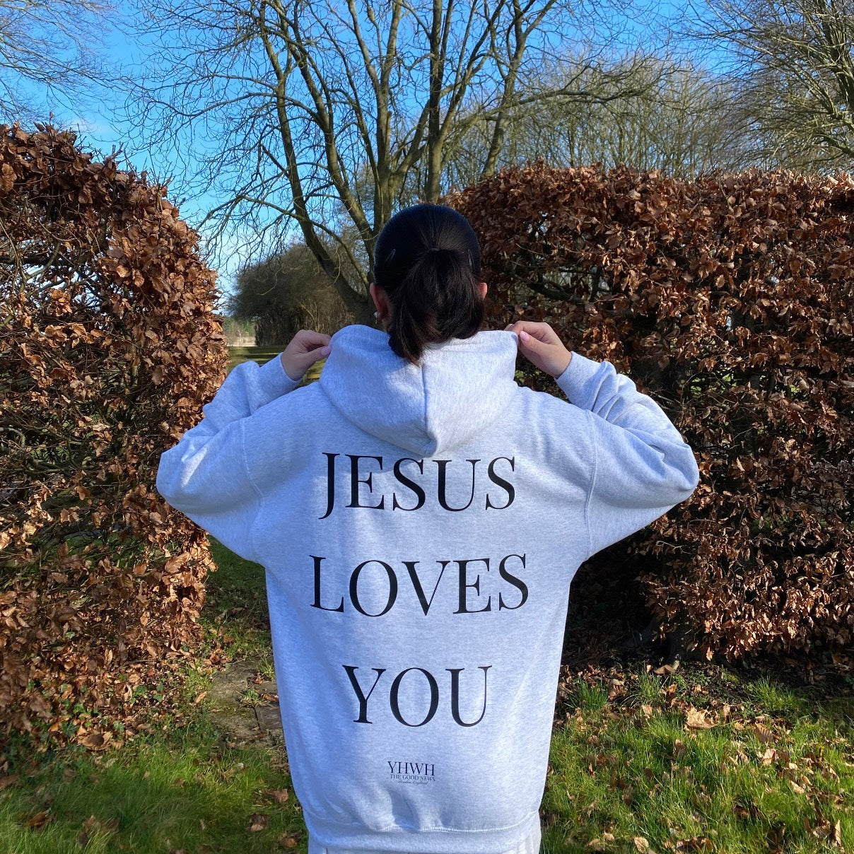 JESUS LOVES YOU HOODIE - ASH GREY