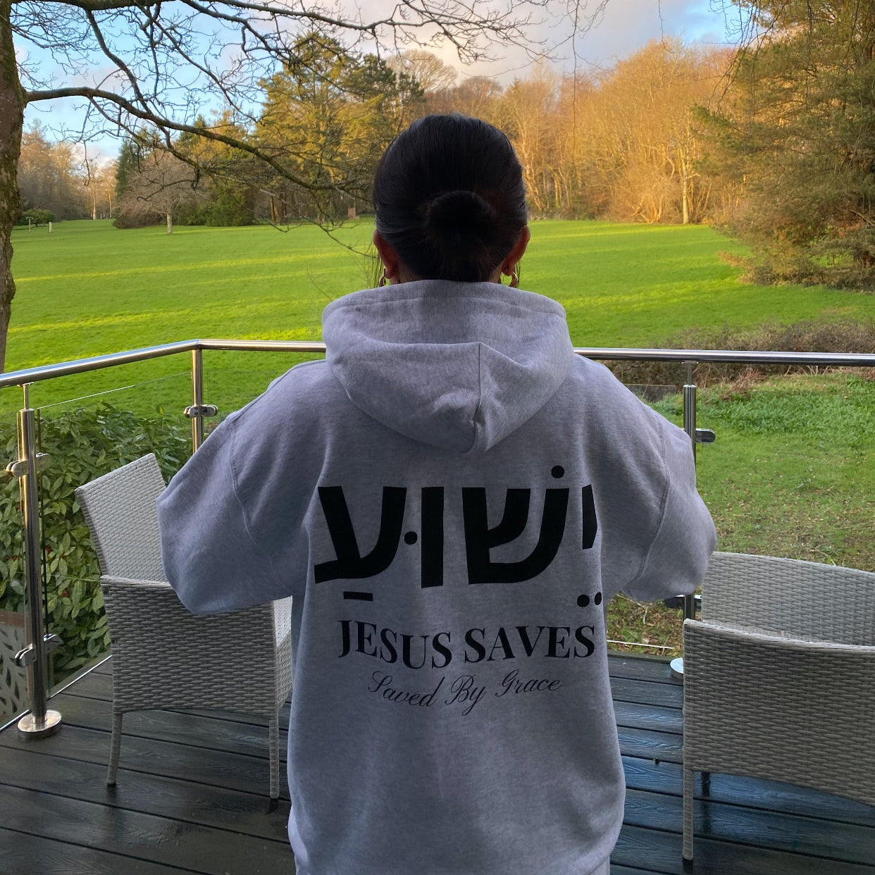 JESUS SAVES HOODIE - ASH GREY