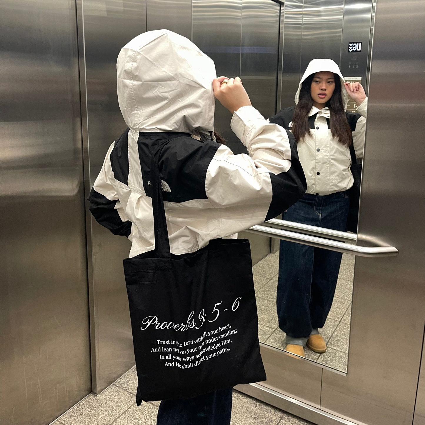 PROVERBS 3:5-6 TOTE BAG - BLACK