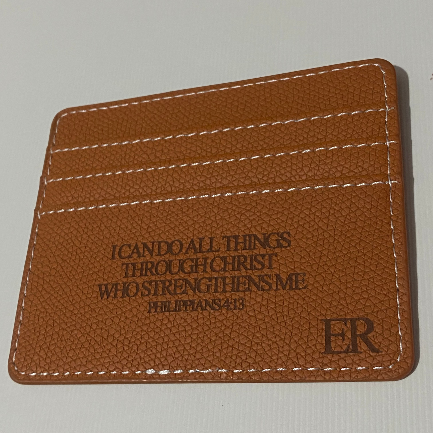 Personalised Covenant Slim Card Holder - Chestnut Brown