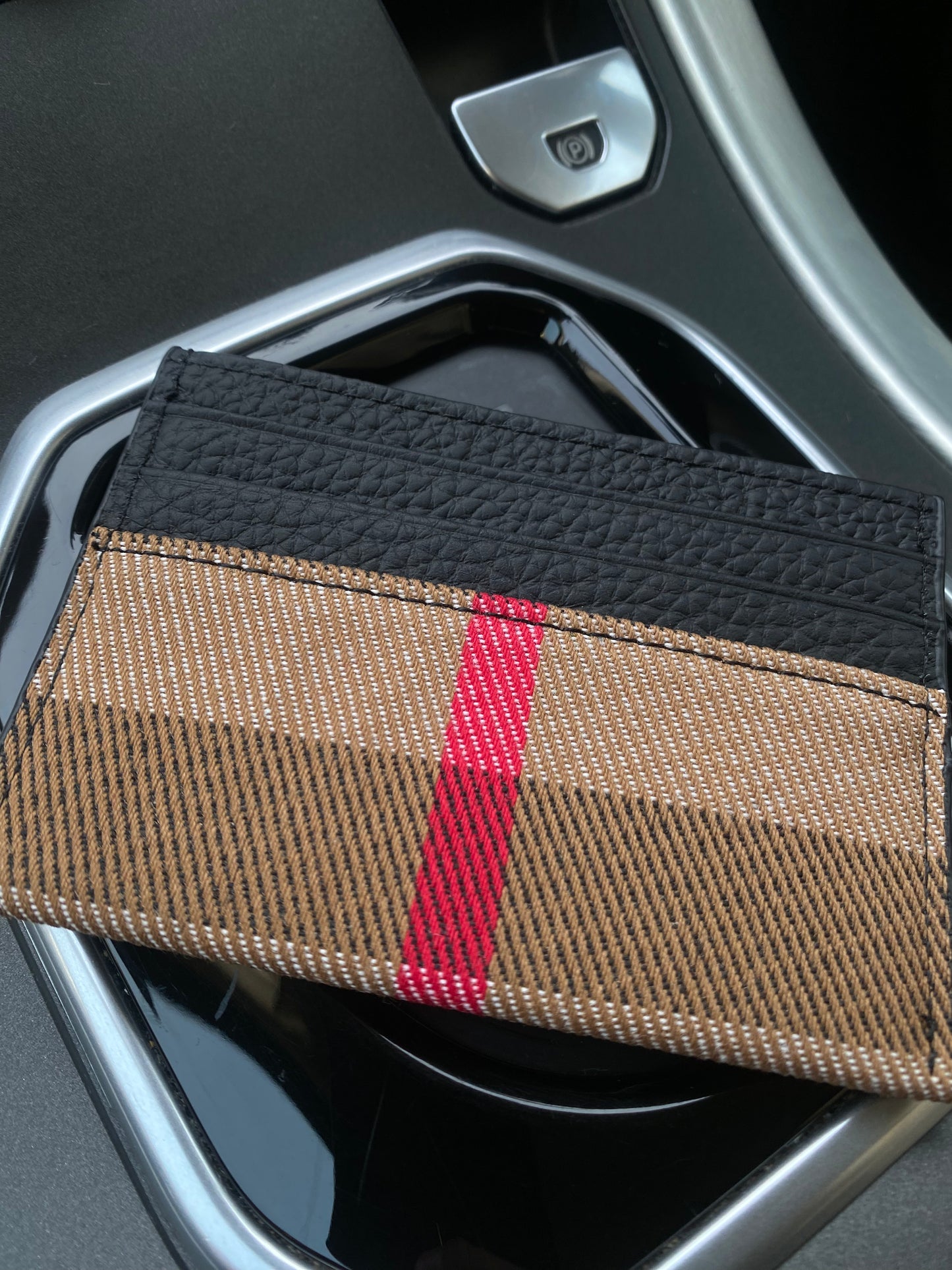 Heritage Check Card Holder - Black