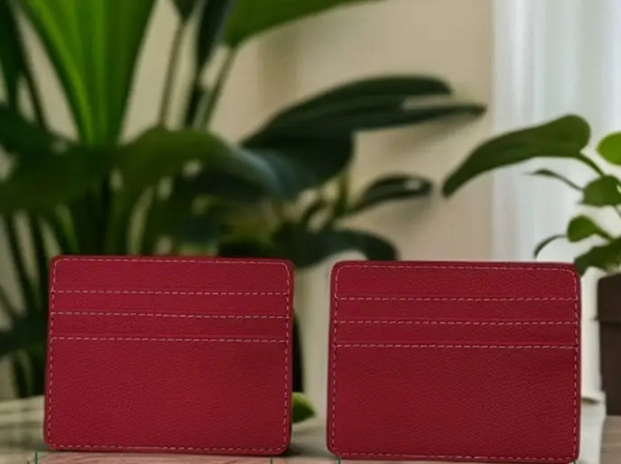 Personalised Covenant Slim Card Holder - Crimson Red