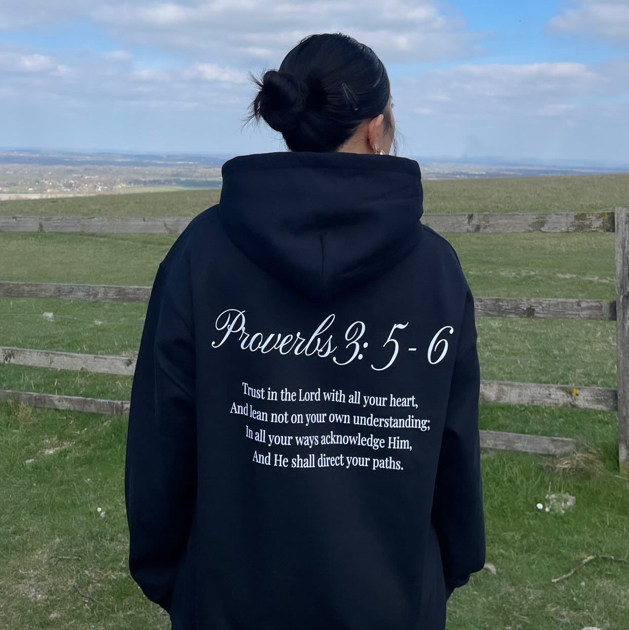 PROVERBS 3:5-6 HOODIE - BLACK