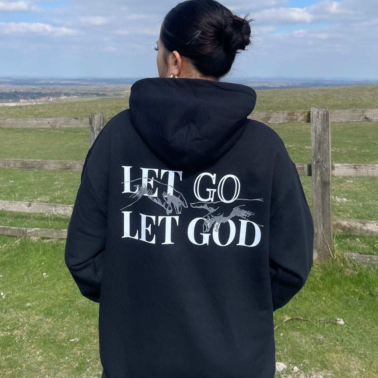 LET GO LET GOD HOODIE - BLACK