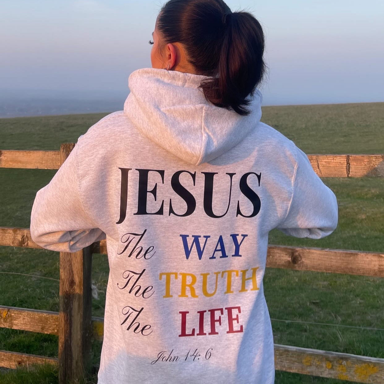 JESUS IS THE WAY HOODIE ASH GREY - Main Image