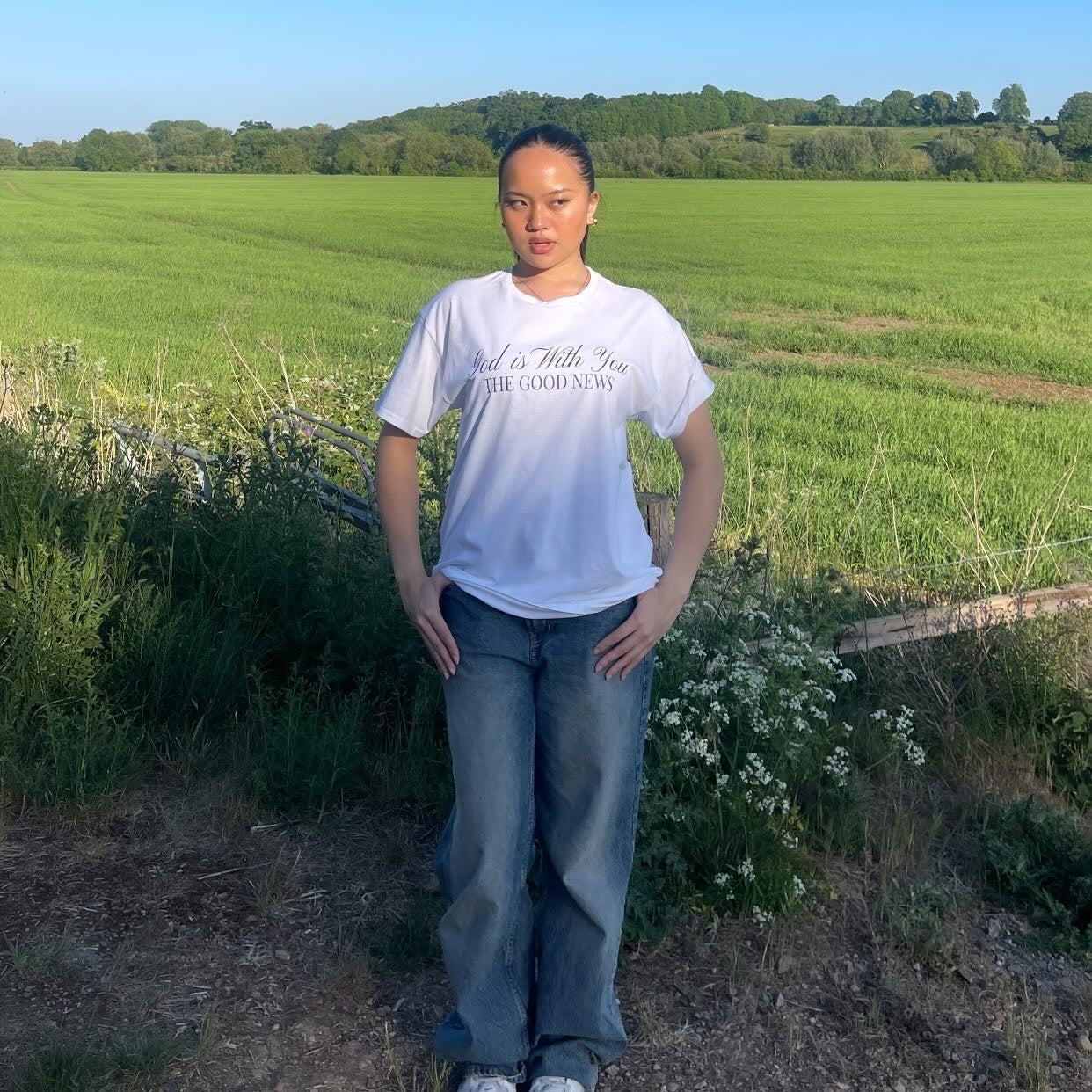 GOD IS WITH YOU TEE - WHITE