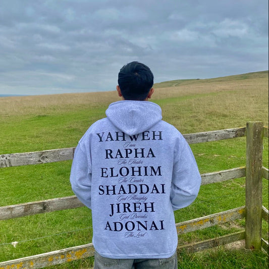 NAMES OF GOD HOODIE - ASH GREY