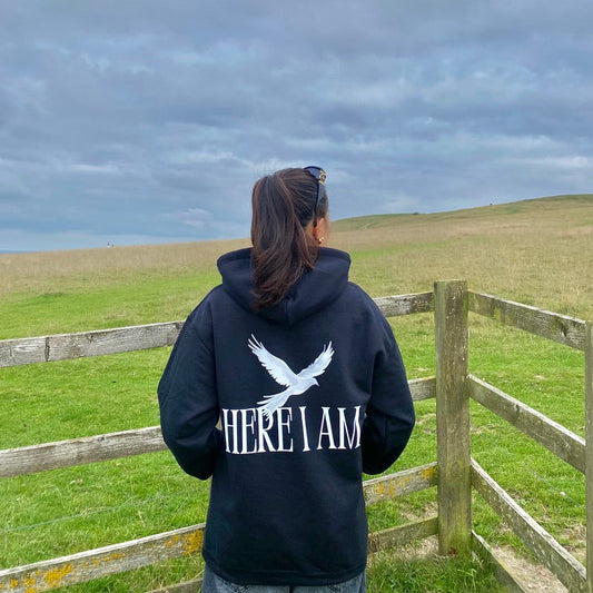 HERE I AM HOODIE - BLACK