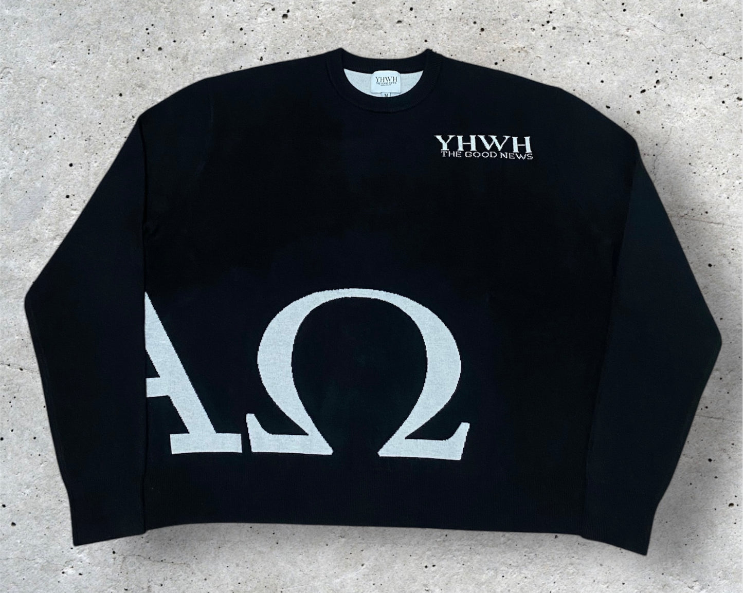 THE ALPHA AND THE OMEGA KNIT SWEATER - BLACK