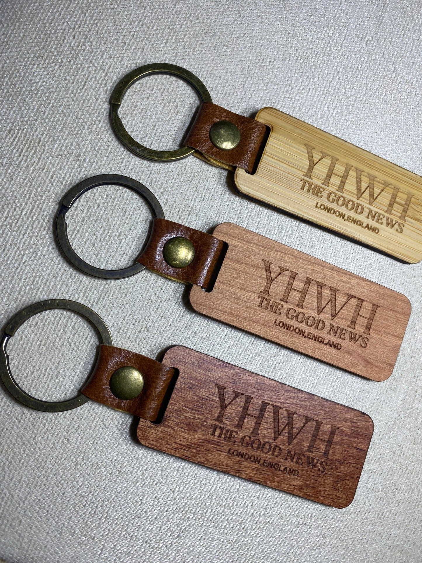 YHWH THE GOOD NEWS Wood Keychain