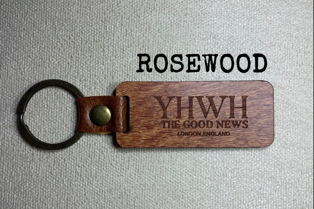 YHWH THE GOOD NEWS Wood Keychain