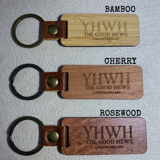 YHWH THE GOOD NEWS Wood Keychain