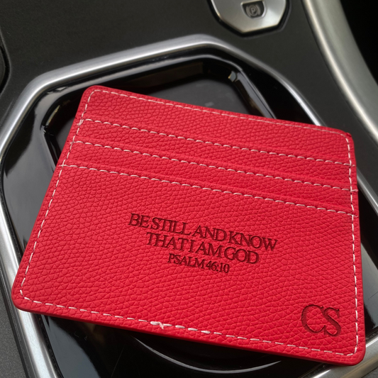 Personalised Covenant Slim Card Holder - Crimson Red