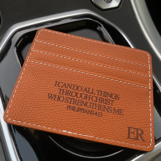 Personalised Covenant Slim Card Holder - Chestnut Brown
