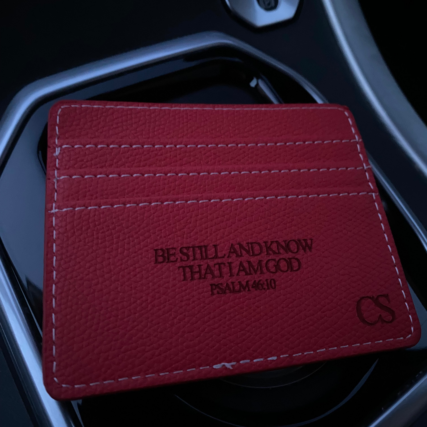 Personalised Covenant Slim Card Holder - Crimson Red