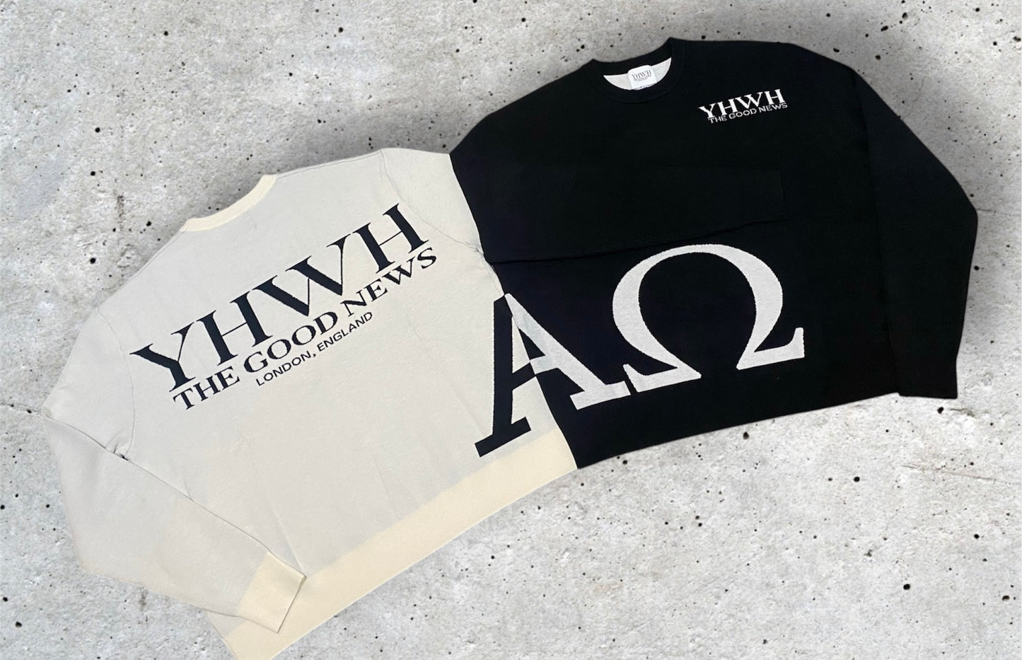 THE ALPHA AND THE OMEGA KNIT SWEATER - BLACK